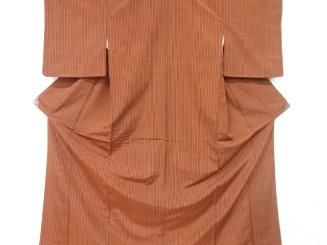 縞織出し手織り紬着物